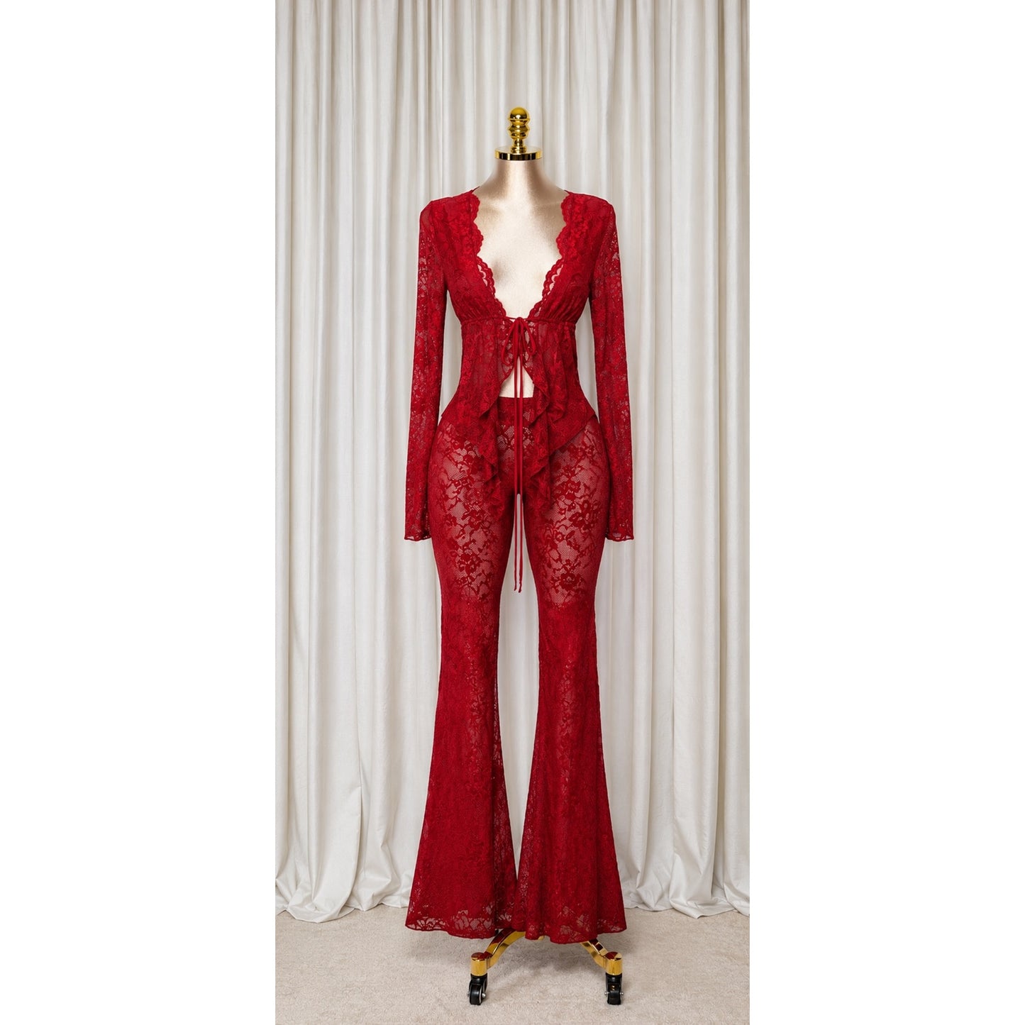 Burgundy lace dream set