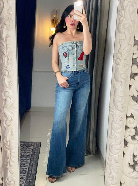 Denim Corset Top