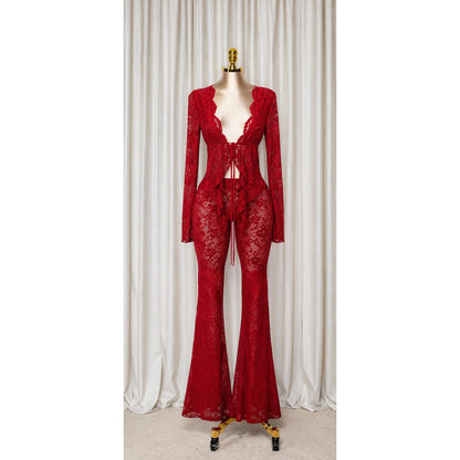 Burgundy lace dream set
