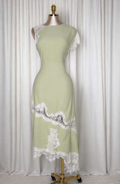 Sage Lace Elegance Dress