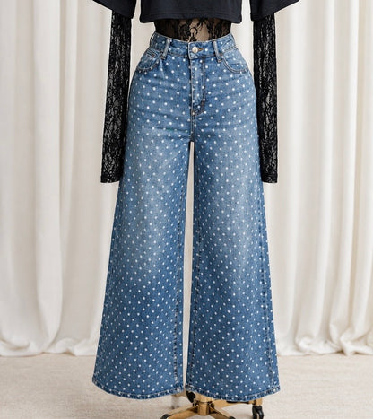 Polka Wide-Leg Jeans