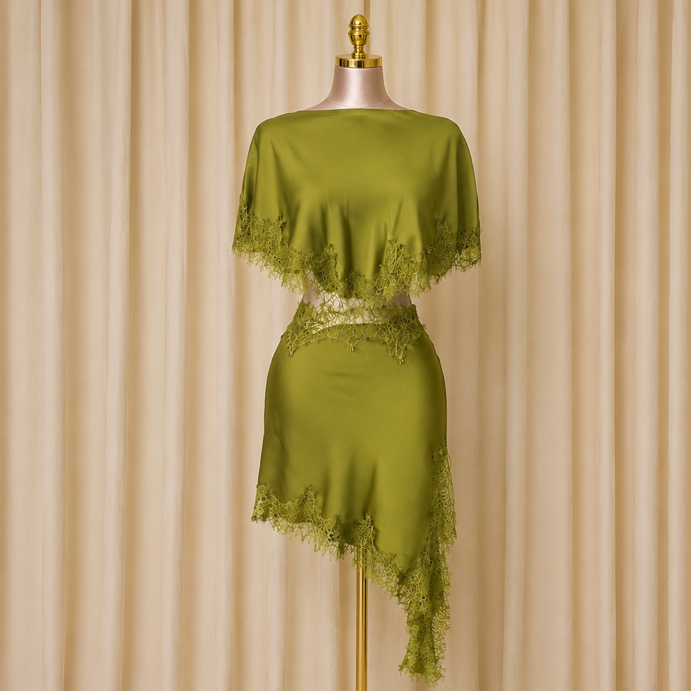 Olive Lace Whisper Dress