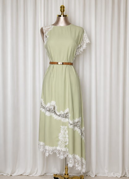 Sage Lace Elegance Dress