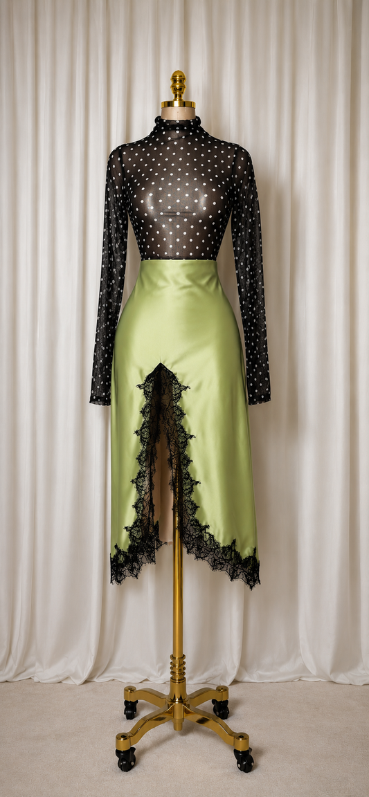 Midnight Polka Sheer Top