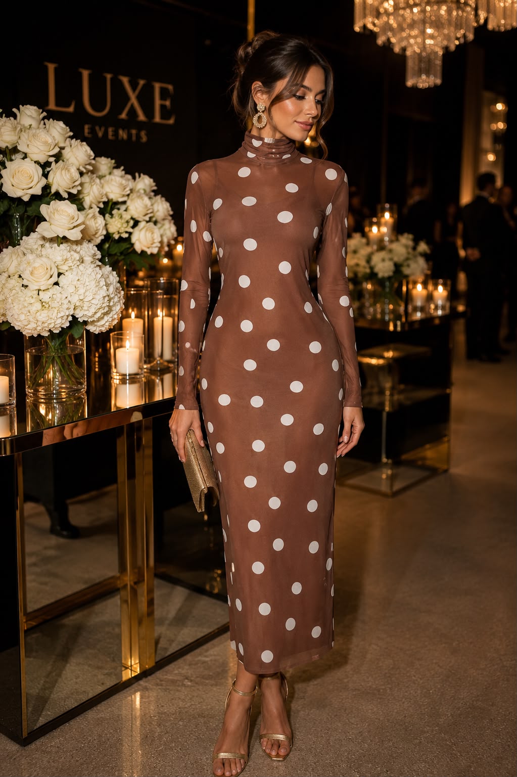 Mocha Polka Dress