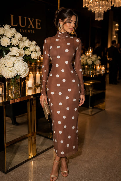 Mocha Polka Dress